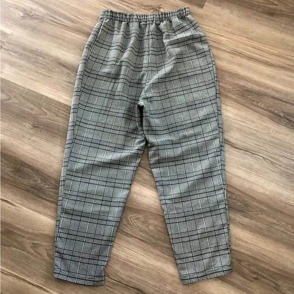 - H&M Divided Glen/Plaid High Waist Tapered Leg Pants Women 6 - Picture 5 of 7